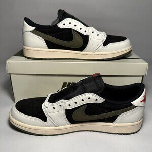 🎄🎄｡◕‿◕｡Travis Scott Jordan 1 Low Olive❤️